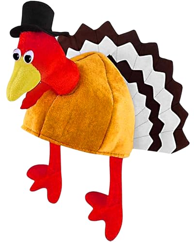 Bnikion Plüsch Thanksgiving Truthahn Hut mit Kopf Beinen und Schwanz Kostüm Zubehör Thanksgiving Kostüm Party, Erwachsenengröße, Medium Bnikion Plüsch Thanksgiving Truthahn Hut mit Kopf Beinen und Schwanz Kostüm Zubehör Thanksgiving Kostüm Party, Erwachsenengröße, Medium von Bnikion
