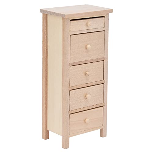 1:12 Puppenhaus-Schubladen, Puppenhaus-Kommode, Unlackierte Premium-Birkenschrank-Puppen-Wohnzimmerm?Bel Als Dolls and Stuffed Toys Toy for Children von Bnineteenteam