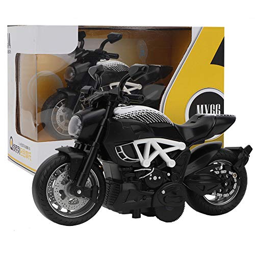 Bnineteenteam Motorrad Modell Spielzeug, Elektrische Legierung Motorrad Motorrad Modell Spielzeug mit Leichter Musik für Geschenk (weiß schwarz) von Bnineteenteam