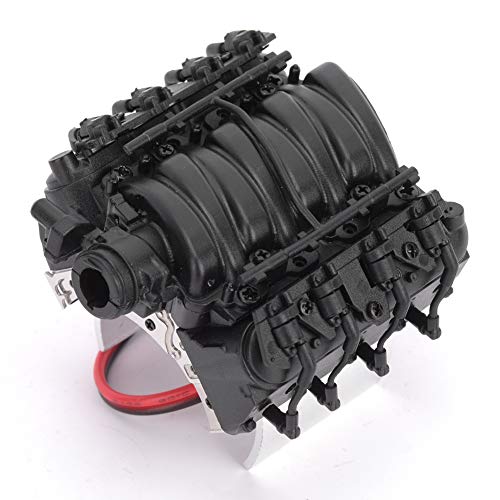 Bnineteenteam RC -Simulation Motor Kühler V8 Aluminiumlegierungslüfter für 1/10 RC -Auto mit Automatischer Temperaturregelung für SCX10 SCX10ii Motor (Black) von Bnineteenteam
