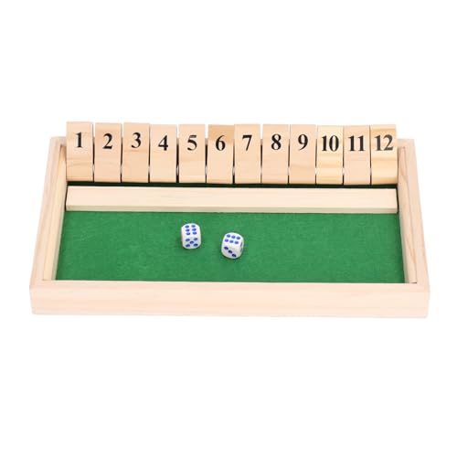 Bnineteenteam Schließe das Box Dice Game, Würfelbrettspiel Tragbare Party Lustige Holzholz 12 Zahlen Flips Tiles Toy für Bars KTV Tea House von Bnineteenteam