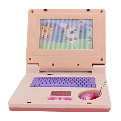 Lern-Laptop Electronic Toy F¨¹R, 19 X 15,7 X 3,8 cm, P?Dagogisches LED-Musik-Elektronisches Kognitives Entwicklungssimulations-Computerspielzeug (Rosa Nicht einziehbare Maus) von Bnineteenteam