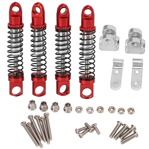 RC Aluminium-Stoßstangen-Set, Loch zu Loch 35mm, vorne + hinten, Halterung + Schrauben-Kit, Upgrades Teile Auto-Modellteile für WPL D12 1/10 RC Auto, 4 Stück/Set(rot) von Bnineteenteam