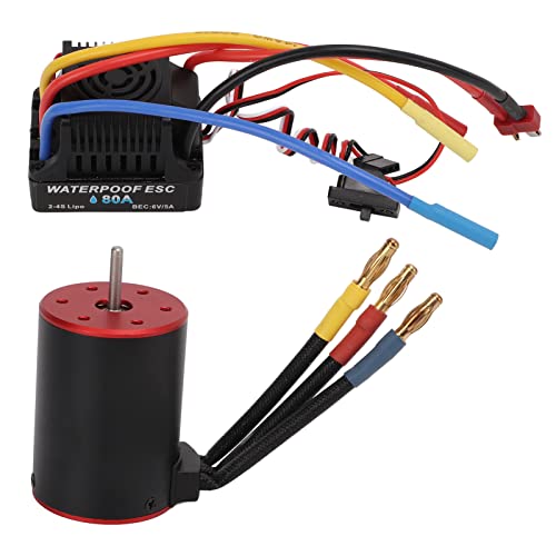 RC Car Brushless Motor Set, RC 80A ESC Kit Wasserdichter 3650-3100kV Brushless Motor Regler mit 4mm Bananenstecker Car Model Parts f¨¹r 1/8 1/10 RC Car Model Toy RC Car Brushless Motor Set, RC 80A ESC Kit Wasserdichter 3650-3100kV Brushless Motor Regler mit 4mm Bananenstecker Car Model Parts f¨¹r 1/8 1/10 RC Car Model Toy von Bnineteenteam