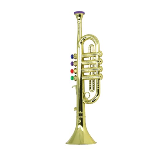 Spielzeug-Saxophon für , 3 Farbige Tasten, 3-Ton-Musikinstrument, Rollenspiel, Früherziehung, Trompete für Kleinkinder (Gold) von Bnineteenteam