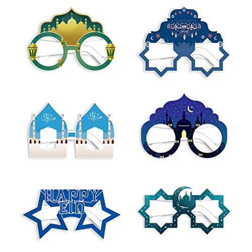Bntaomle 6 Stück Party-Brille, 3D-Brille, Dekoration, Mondstern, für Ramadan-Partyzubehör von Bntaomle