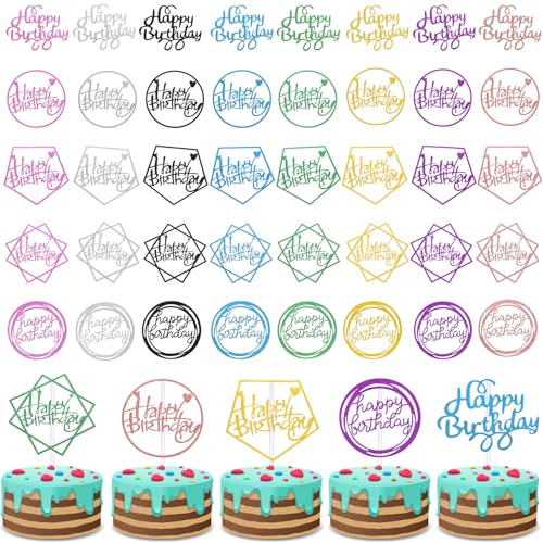 40 Stücke Happy Birthday Kuchen Topper Glitzer Geburtstag Cupcake Topper Kuchen Zahnstocher Dekorationen für Geburtstagsfeier Kuchen Desserts Gebäck, 5 Stile 40 Stücke Happy Birthday Kuchen Topper Glitzer Geburtstag Cupcake Topper Kuchen Zahnstocher Dekorationen für Geburtstagsfeier Kuchen Desserts Gebäck, 5 Stile von Boao