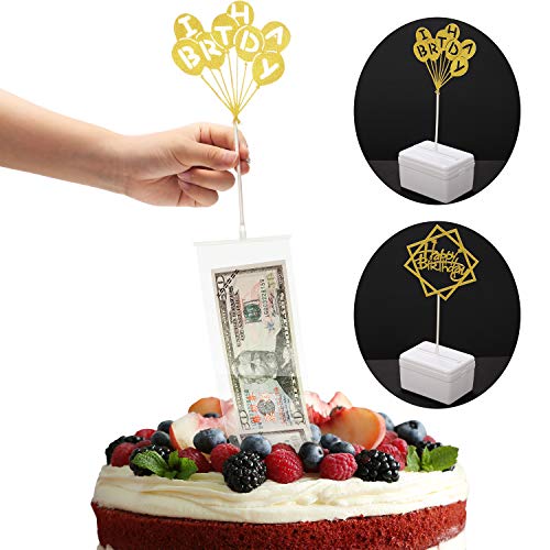 Kuchen Geburtstag Spardose Set, Geburtstag Kuchen Topper und Transparente Taschen für Geburtstag Party Kuchen Größe in 8 Zoll oder Größere Dekorationen Bedarf Kuchen Geburtstag Spardose Set, Geburtstag Kuchen Topper und Transparente Taschen für Geburtstag Party Kuchen Größe in 8 Zoll oder Größere Dekorationen Bedarf von Boao