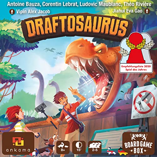 Board Game Box Draftosaurus (6 bis 120 Jahre, 2 bis 6 Spieler, Fantasie, Dinosaurier, Karton, Deutsch) von Board Game Box