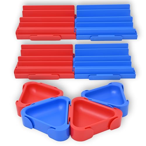Boardgame Stuff 8-teiliges Set Modulare Token Schälchen mit Kartenhalter - Brettspiel Zubehör für Spiele Fans - Ressourcen Trays - Kartenständer für Gesellschaftsspiele - Card Holder (Rot-Blau) von Board Game Stuff