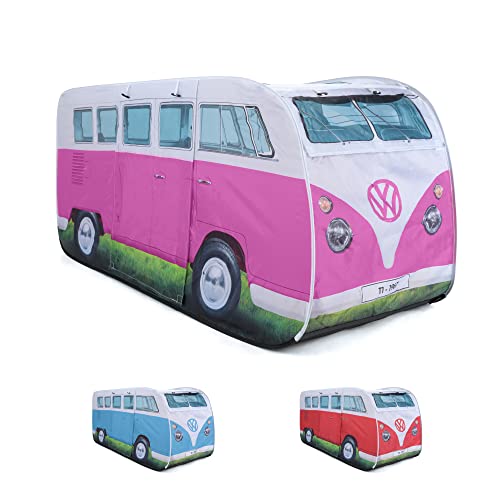 Board Masters - Volkswagen Kinder-Pop-Up-Spiel-Zelt im T1 Bulli Bus Design 165 cm (Bus Front/Pink) von Board Masters