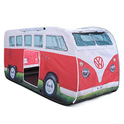 Board Masters - Volkswagen Kinder-Pop-Up-Spiel-Zelt im T1 Bulli Bus Design 165 cm (Bus Front/Rot) von Board Masters