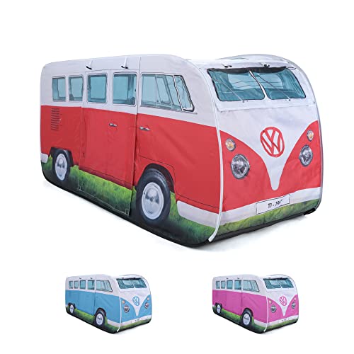 Board Masters - Volkswagen Kinder-Pop-Up-Spiel-Zelt im T1 Bulli Bus Design 165 cm (Bus Front/Rot) von Board Masters