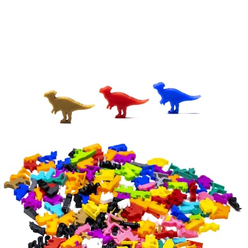 BoardGameSet 10 stücke Meeple Pachy Dino-Figuren | Spielsteine und Brettspiel Miniaturen für Brettspiel Zubehör Tabletop RPGs DND, hellblau von BoardGameSet