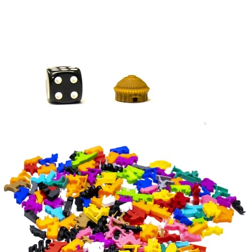 BoardGameSet 10 stücke Kleine Hütte Miniaturen | Brettspiel Figuren und Miniaturen Meeples für Tabletop RPGs Brettspiel Zubehör DND Ersatzspielsteine, grau von BoardGameSet
