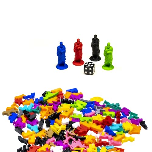 BoardGameSet 10 stücke Senator Prophet Siedler Miniaturen | Brettspiel Figuren und Meeples für Brettspiel Zubehör Tabletop RPGs Ersatzspielsteine DND, Silber von BoardGameSet