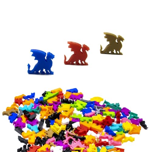 BoardGameSet 100 stück Fire Dragon Meeple Figures | Board Game Pieces Accessories Meeples, Silber BoardGameSet 100 stück Fire Dragon Meeple Figures | Board Game Pieces Accessories Meeples, Silber von BoardGameSet