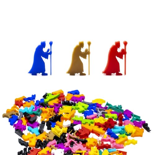 BoardGameSet 100 stück Lich King Meeple Figuren - Brettspiel Zubehör | Miniatur Meeples und Spielsteine für Brettspiele Brettspiel Zubehör Tabletop RPGs DND, hellblau von BoardGameSet