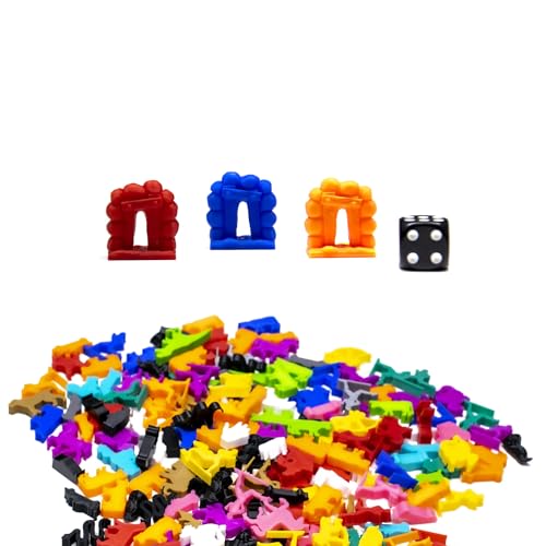 BoardGameSet 100 stücke Bergwerkeingang Miniaturen | Spielsteine und Brettspiel Miniaturen für Brettspiel Zubehör Tabletop RPGs DND, rot von BoardGameSet