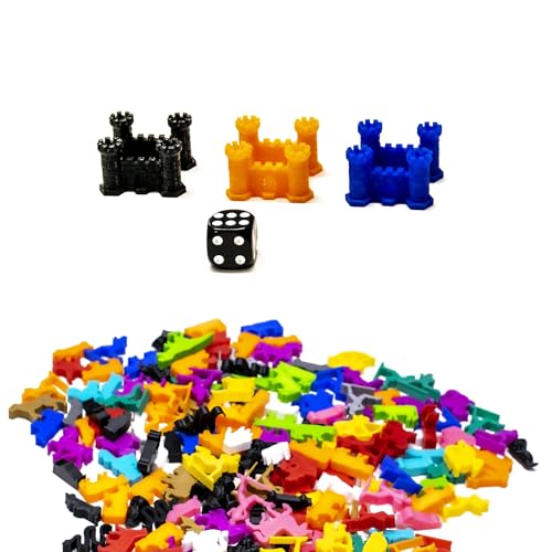 BoardGameSet 100 stücke Festung Schloss Miniaturen | Miniaturen für Brettspiele, schwarz von BoardGameSet