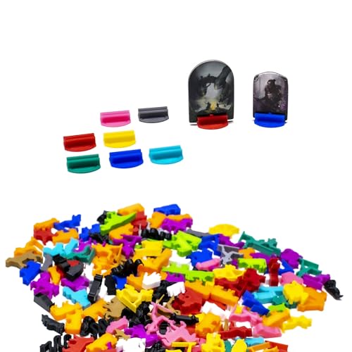 BoardGameSet 100 stücke Flexible Plastic Stands: Flexibler Kunststoffständer | Brettspiel Zubehör & Meeple Figuren, Silber von BoardGameSet