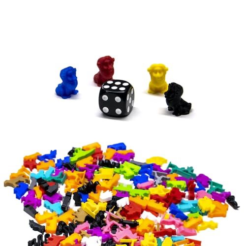 BoardGameSet 100 stücke Löwenfiguren | Spielsteine und Brettspiel Miniaturen für Brettspiel Zubehör Tabletop RPGs DND, schwarz von BoardGameSet