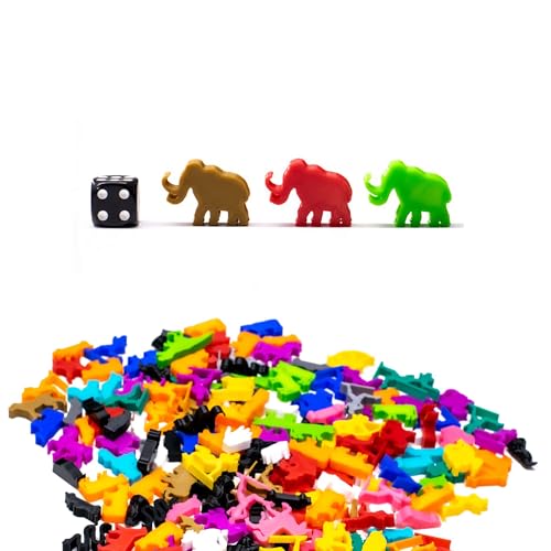 BoardGameSet 100 stücke Meeple Mammoth Figuren | Miniatur Meeples und Spielsteine für Brettspiele Brettspiel Zubehör Tabletop RPGs DND, rot von BoardGameSet