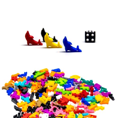BoardGameSet 100 stücke Meeple Delfin Figuren | Spielerfiguren & Miniaturen für Brettspiele, lila von BoardGameSet