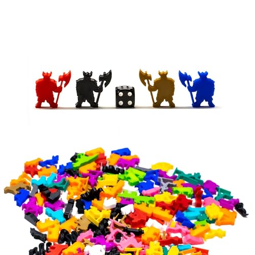 BoardGameSet 100 stücke Meeple Zwergenwächter Figuren | Miniatur Meeples und Spielsteine für Brettspiele Brettspiel Zubehör Tabletop RPGs DND, hellblau von BoardGameSet