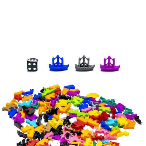BoardGameSet 100 stücke Schiffsboot Miniaturen | Meeples & Spielsteine für Brettspiele, RPGs, Strategiespiele, DND, Ersatzspielsteine, grau von BoardGameSet