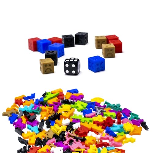 BoardGameSet 100 stücke Smiley Cube 12mm - Traurig | Miniaturen für Brettspiele, schwarz von BoardGameSet