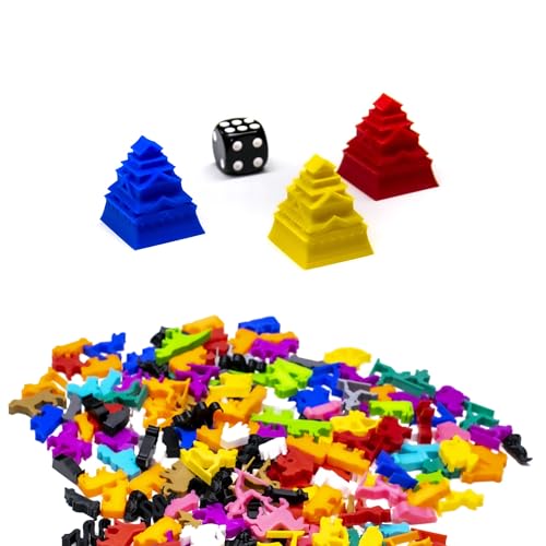 BoardGameSet 100 stücke Stapelbares Japanisches Schloss | Spielsteine und Brettspiel Miniaturen für Brettspiel Zubehör Tabletop RPGs DND, grau von BoardGameSet