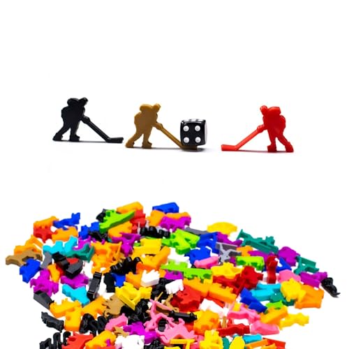 BoardGameSet 100 stücke Meeple Eishockeyspieler Figuren | Brettspiel Zubehör und Meeples Miniaturen für Strategiespiele RPGs Ersatzspielsteine, grün von BoardGameSet