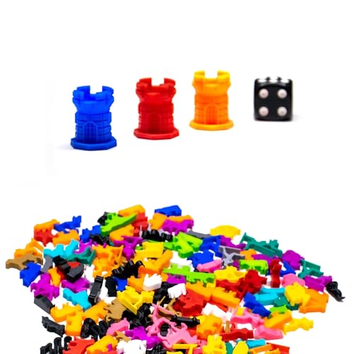 BoardGameSet 100 stücke Waffenkammer Wachturm Miniatur | Spielsteine und Brettspiel Miniaturen für Brettspiel Zubehör Tabletop RPGs DND, schwarz von BoardGameSet