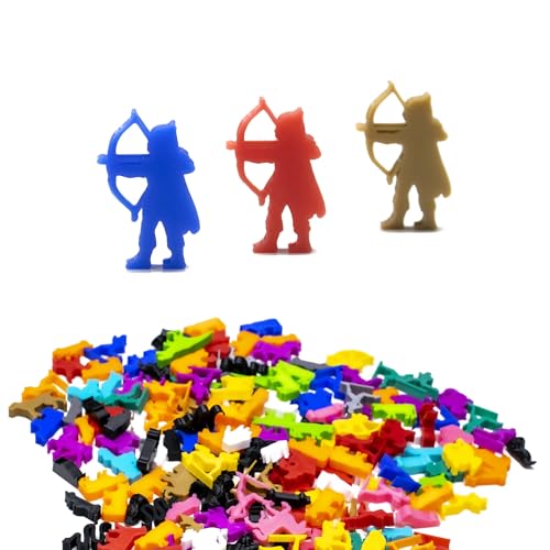 BoardGameSet 25 stück Elfenschütze Meeple Figuren - Brettspiel Zubehör | Brettspiel Zubehör und Meeples Miniaturen für Strategiespiele RPGs Ersatzspielsteine, Silber von BoardGameSet