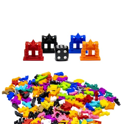 BoardGameSet 25 stücke Denkmal Miniaturen | Rüste Dein Brettspiel auf mit Miniaturen Meeples Brettspiel Zubehör Ersatzspielsteinen, schwarz von BoardGameSet