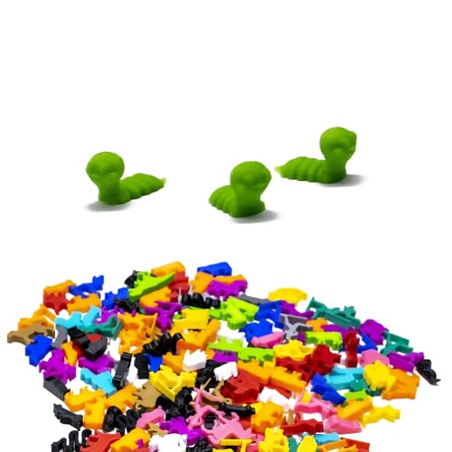 BoardGameSet 25 stücke Wurm-Ressourcen-Token | Brettspiel Figuren und Meeples für Brettspiel Zubehör Tabletop RPGs Ersatzspielsteine DND, grau von BoardGameSet