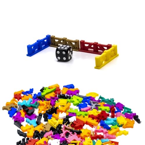 BoardGameSet 25 stücke Zaun Geländer Miniaturen | Brettspiel Figuren und Meeples für Brettspiel Zubehör Tabletop RPGs Ersatzspielsteine DND, grau von BoardGameSet
