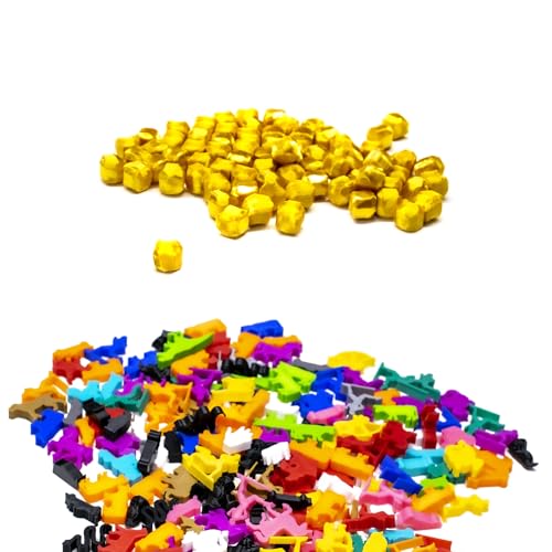 BoardGameSet 50 stücke Goldklumpen | Brettspiel Zubehör und Meeples Miniaturen für Strategiespiele RPGs Ersatzspielsteine von BoardGameSet