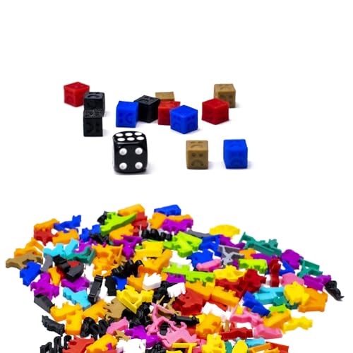 BoardGameSet 50 stücke Smiley Würfel 9mm - Traurig | Brettspiel Meeple & Zubehör, dunkelgrün von BoardGameSet
