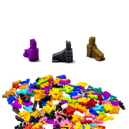 BoardGameSet 50 stücke Wellenschafthaus Miniaturgebäude | Miniaturen & Brettspiel Deluxe-Erweiterung, schwarz von BoardGameSet