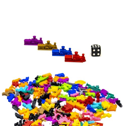 BoardGameSet 50 stücke Zug Miniatur Marken | Brettspiel Figuren und Miniaturen Meeples für Tabletop RPGs Brettspiel Zubehör DND Ersatzspielsteine, schwarz von BoardGameSet