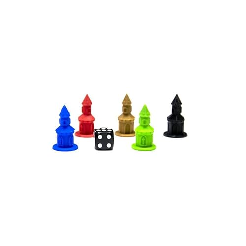 BoardGameset | 5pcs Church Miniaturen | Brettspielstücke, grün von BoardGameSet