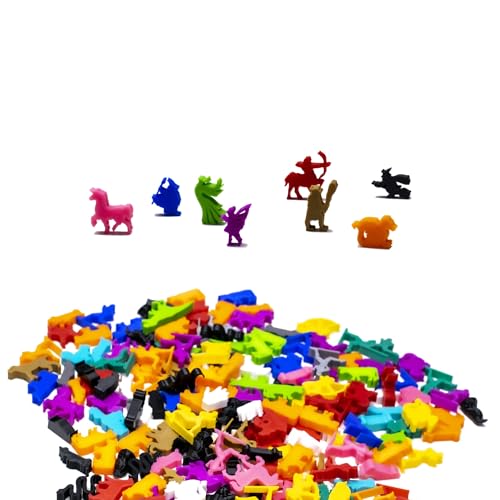 BoardGameSet Mythische Kreaturen Meeple Figuren Set 8 Stück | Gemischte Farben | Brettspielfiguren & Meeples für Tabletop-RPGs, Strategiespiele, DND, Ersatzspielsteine von BoardGameSet