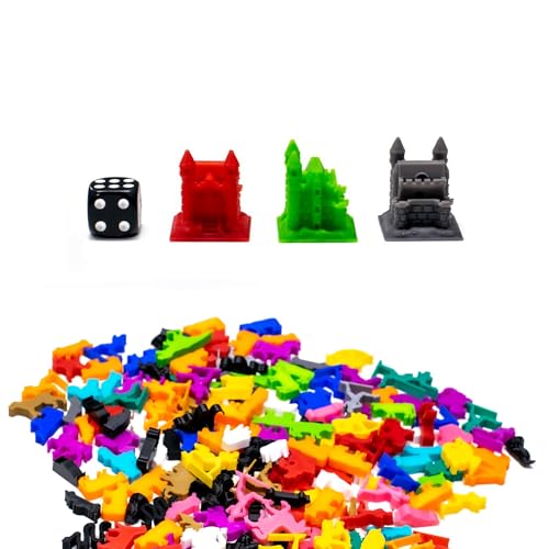 BoardGameSet 50 stücke Burg auf dem Hügel Miniaturen | Rüste Dein Brettspiel auf mit Miniaturen Meeples Brettspiel Zubehör Ersatzspielsteinen, grün von BoardGameSet