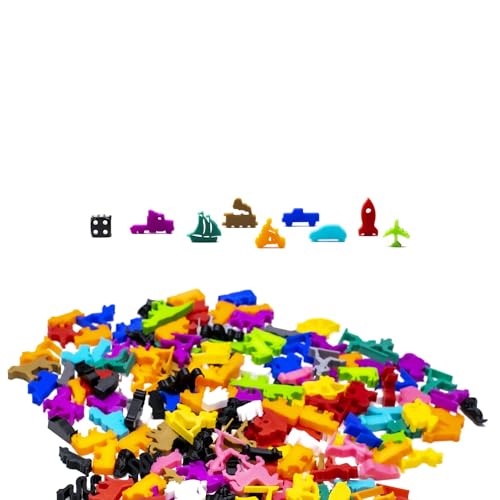 BoardGameSet Fahrzeug Meeple Figuren Set für Brettspiele 8 Stück | Gemischte Farben | Spiel Figuren & Erweiterung von BoardGameSet