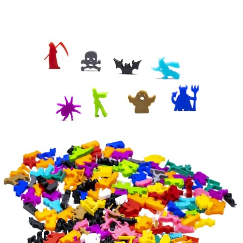 BoardGameSet Halloween Meeple Figurenset 8 Stück | Gemischte Farben | Brettspiel Meeple & Zubehör von BoardGameSet