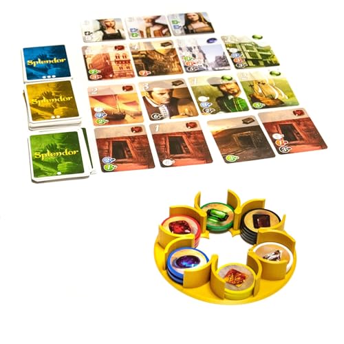 BoardGameSet | Splendor Upgrade - Token Holder | Board Game Accessories | Game Pieces Tokens, Yellow von BoardGameSet