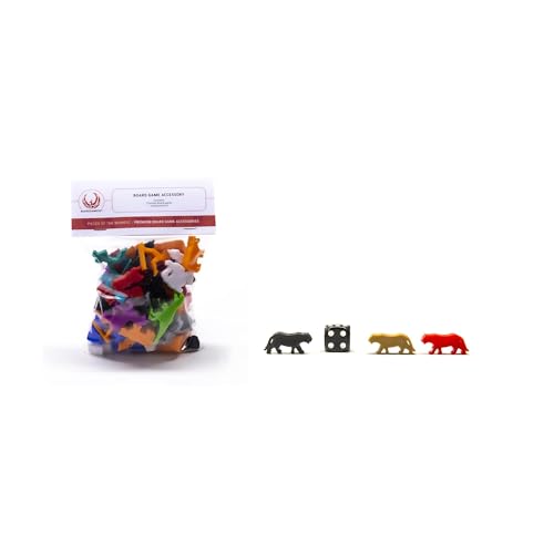 BoardGameSet | 5PCS Tiger Meeple Figures | Figurines Miniatures Board Game Tokens Pieces Accessories Game Tokens Gaming Bits Tabletop Components DND Accessory Upgrade Replacement, Black von BoardGameSet
