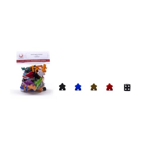 BoardGameSet | 5PCS Classic Meeple Figures | Figurines Meeples Carcassone Miniatures Board Game Tokens Pieces Accessories Game Tokens Tabletop Components Accessory Upgrade Replacement, Brown von BoardGameSet